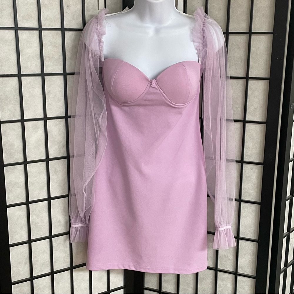 Yilibasha ladies lilac bodycon mini dress size medium